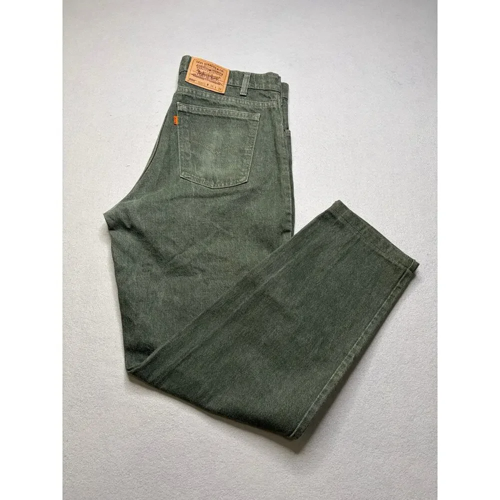 Vintage Levi's 550 Relaxed Fit Tapered Leg Jeans Men's 36x31.5 Green USA 90s‎